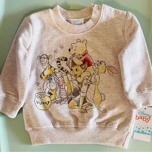 Disney Cream Winnie the Pooh Sweatshirt - Brand New WITH Tags!! - Baby Size 3-6M